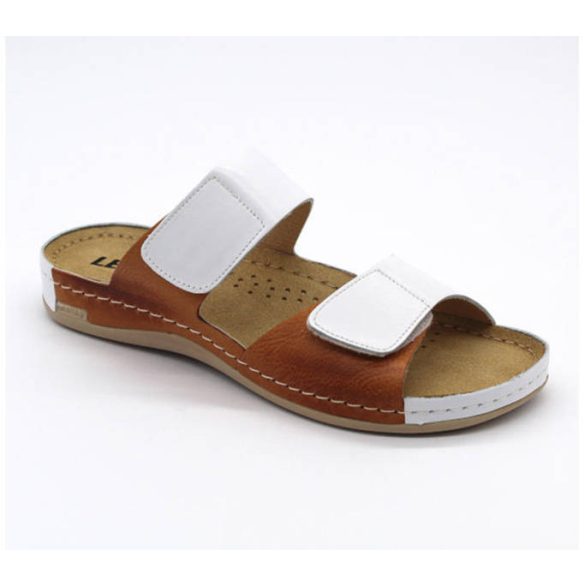 Leon Comfort női papucs - 952 White-Brown