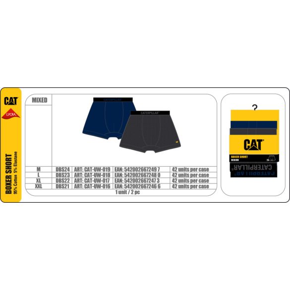 Caterpillar CAT DBS24 Boxerals 2-pack 42/carton Férfi fehérnemű - SM-CAT-UW-019