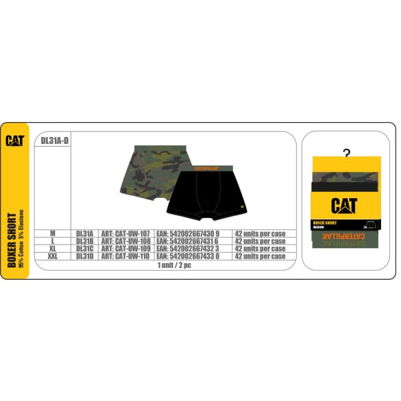 Caterpillar CAT DL31D boxer short + script logo Férfi fehérnemű - SM-CAT-UW-110